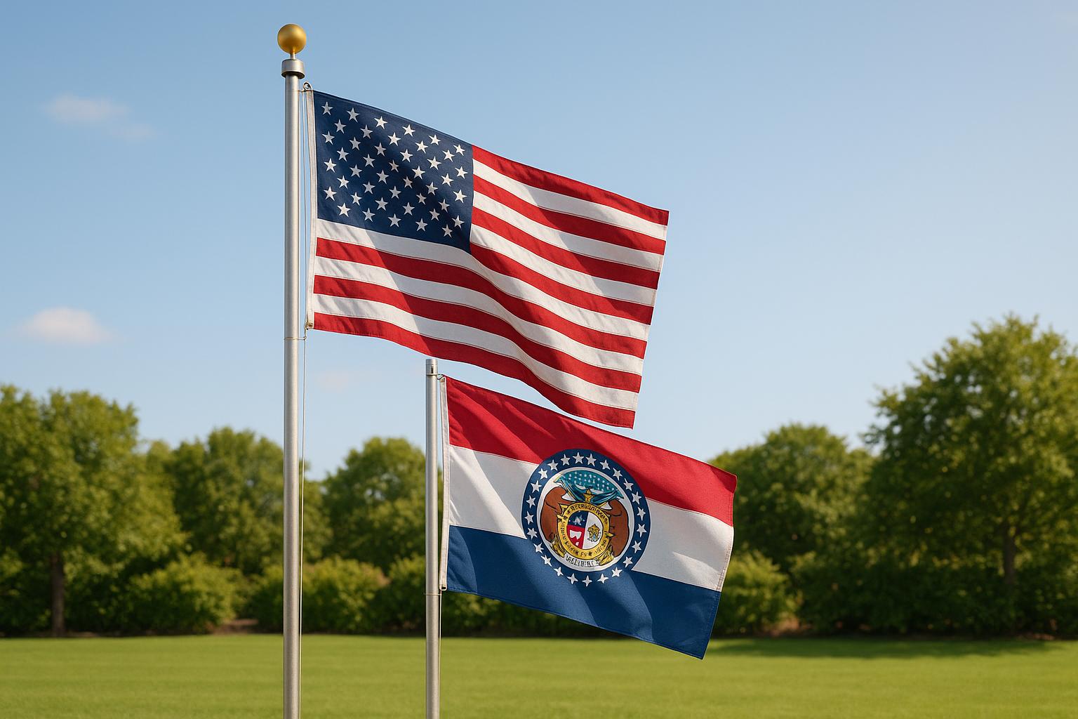 How To Display Flags Together: National And State - Action Flag