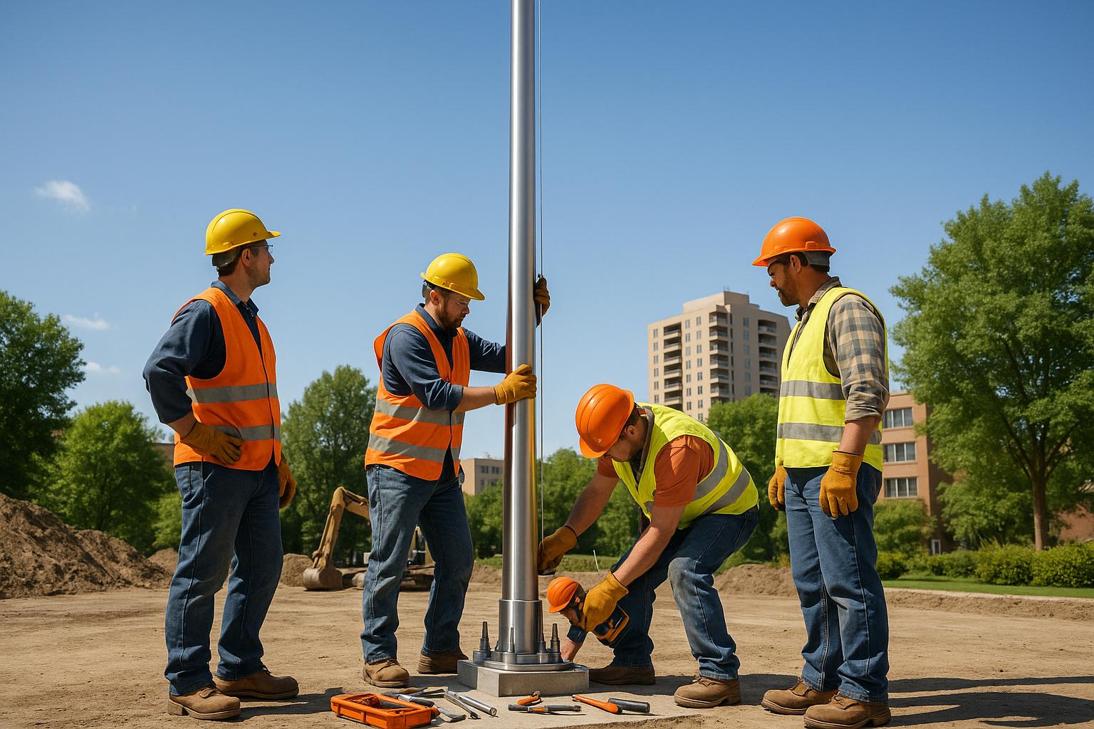 Top 7 Challenges in Commercial Flagpole Setup - Action Flag