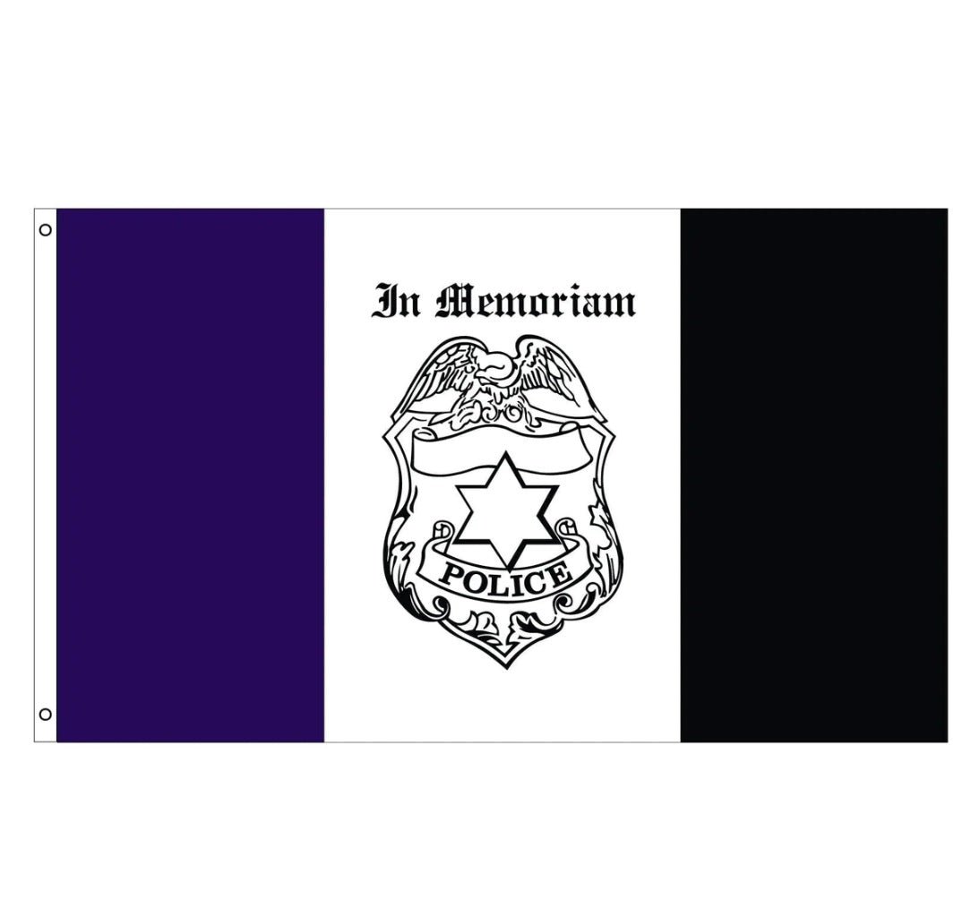 3' x 5' Police Mourning Nylon Outdoor Flag - Action Flag