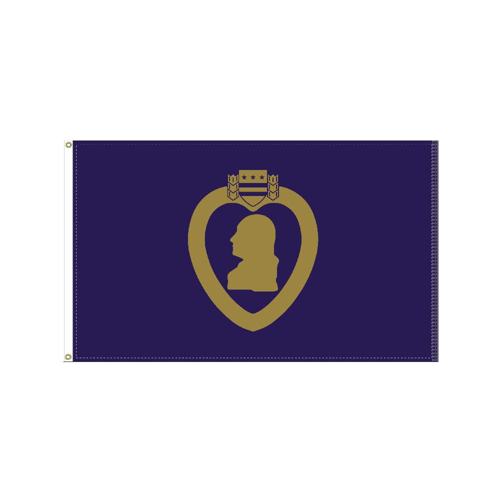 3' x 5' Purple Heart Outdoor flag - Double Sided - Action Flag