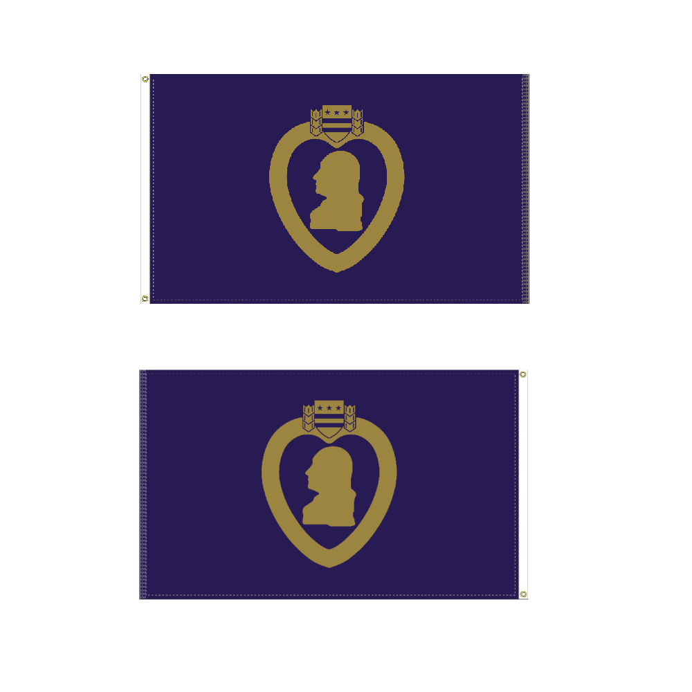 3' x 5' Purple Heart Outdoor flag - Double Sided - Action Flag