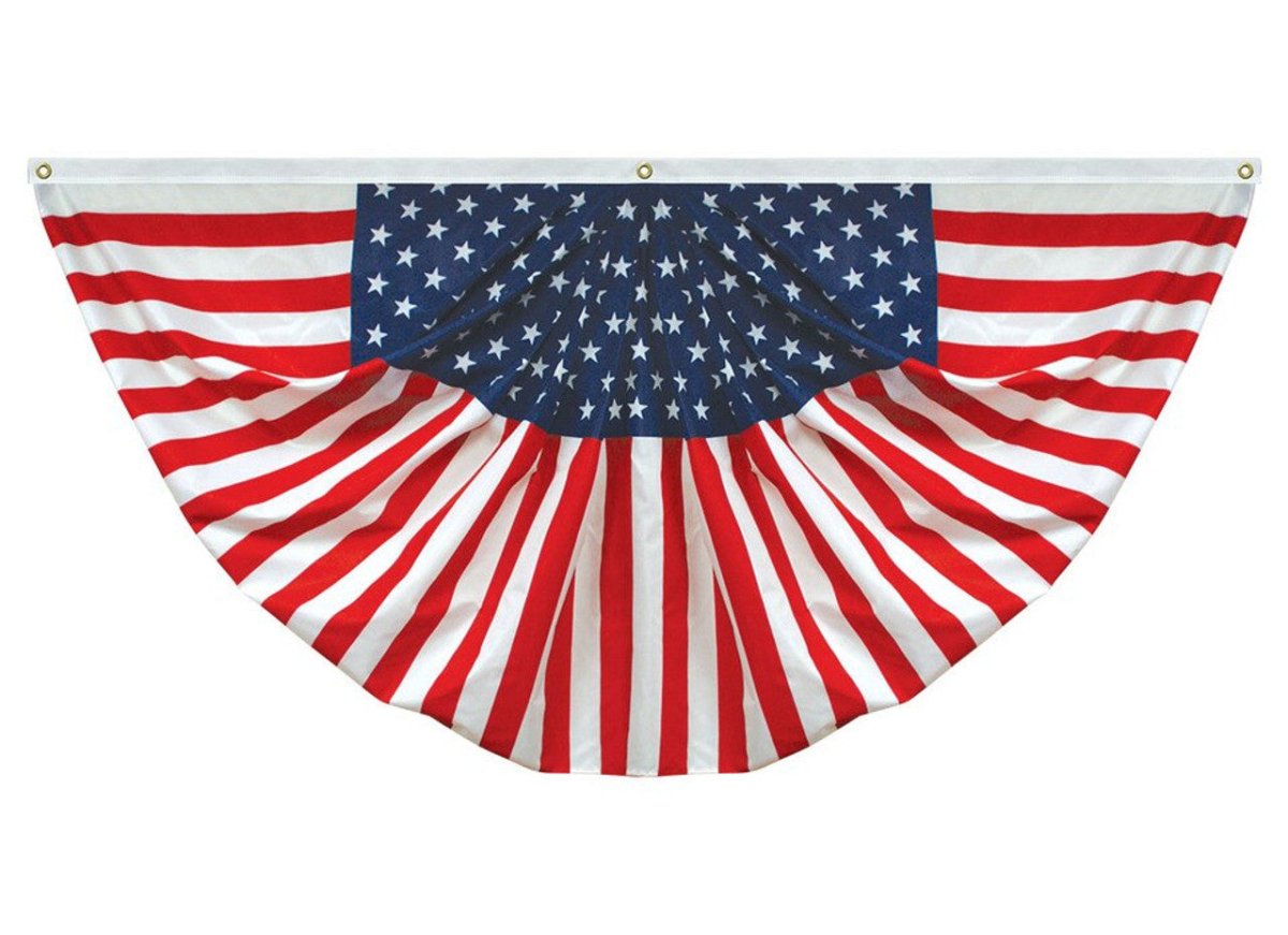 3 x 6 Polyester Pleated Americana Fan - Action Flag