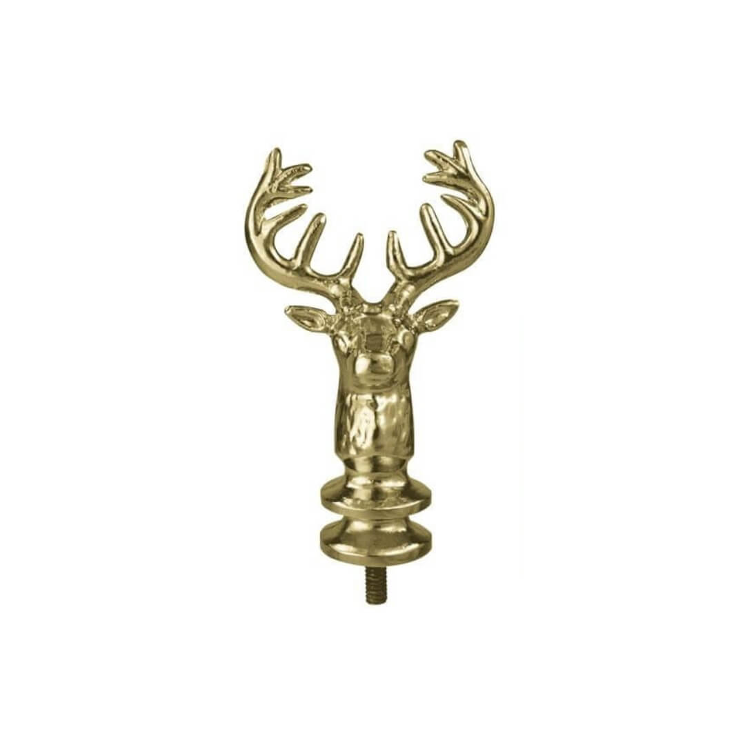 4 - 1/2" Metal Elks Head Indoor Flagpole Ornament - Action Flag