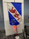 A photo of the custom 508 PIR ceremonial gonfalon banner on display during the Independence Fund's Operation Resilience. Charlotte, NC March 2025