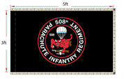 508th PIR Red Devils Indoor/Parade Flag – 3' x 5' Nylon with Fringe - Action Flag