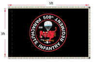 508th PIR Red Devils Indoor/Parade Flag – 3′ x 5′ Nylon with Silver Fringe