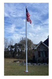 80' Deluxe Fiberglass Flagpole Ground Set External Halyard. Made in the USA - Action Flag