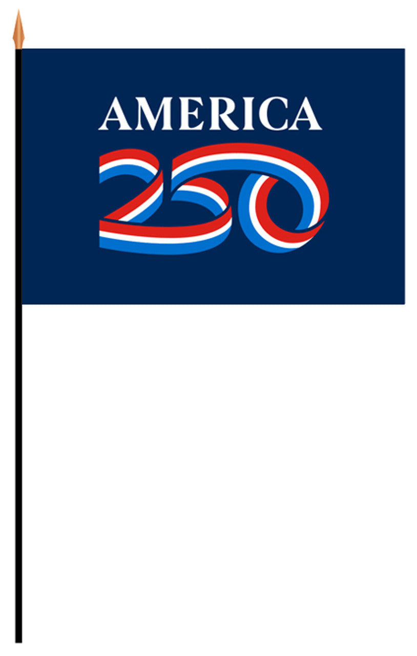 A product image of a America 250 Official logo miniature stick flag