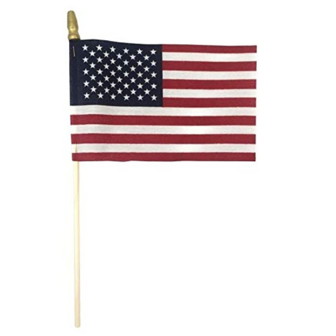 American Veteran Stick Flag Wood Dowel Spear Tip
