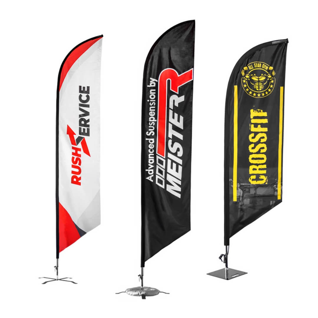 A product pictrye of Deluxe Razor Sail flags by Action Flag