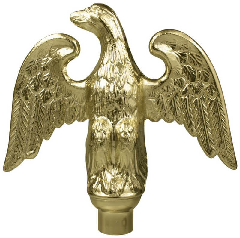 Gold Metal Pearched Eagle Indoor Flagpole Ornament (NO FERRULE)