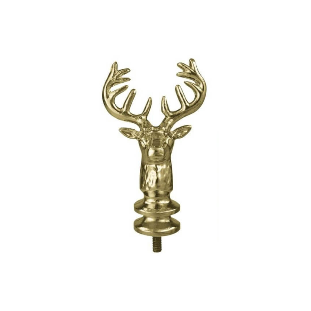 Gold No Ferrule Metal Elks Head Indoor Flagpole Ornament