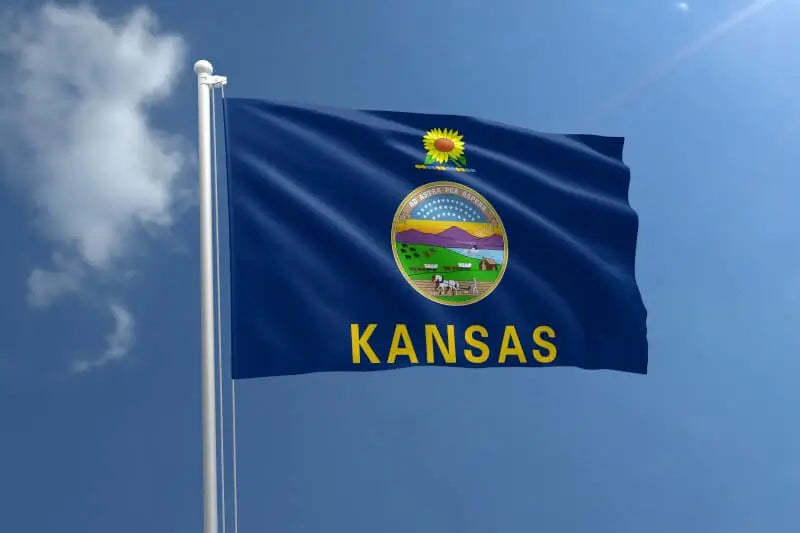 a product picture of a nylon State Flag of Kansas 