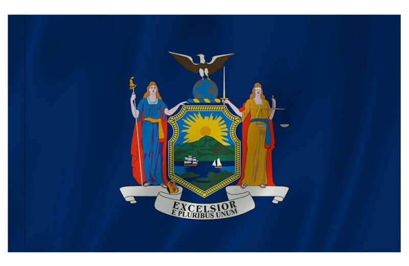 New York Nylon Indoor Flag with Sleeve and Fringe