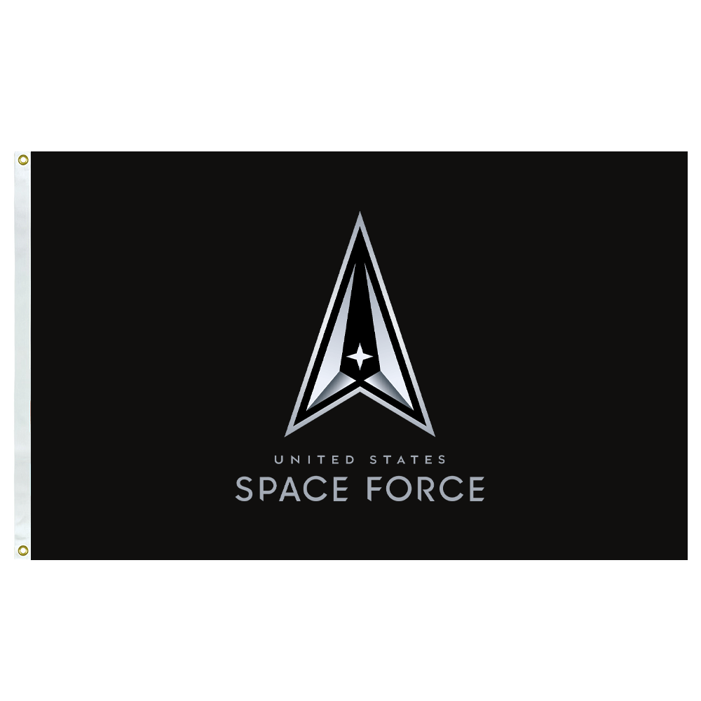 Bandera oficial de nailon para exteriores con logotipo de la rama del servicio militar de la Fuerza Espacial