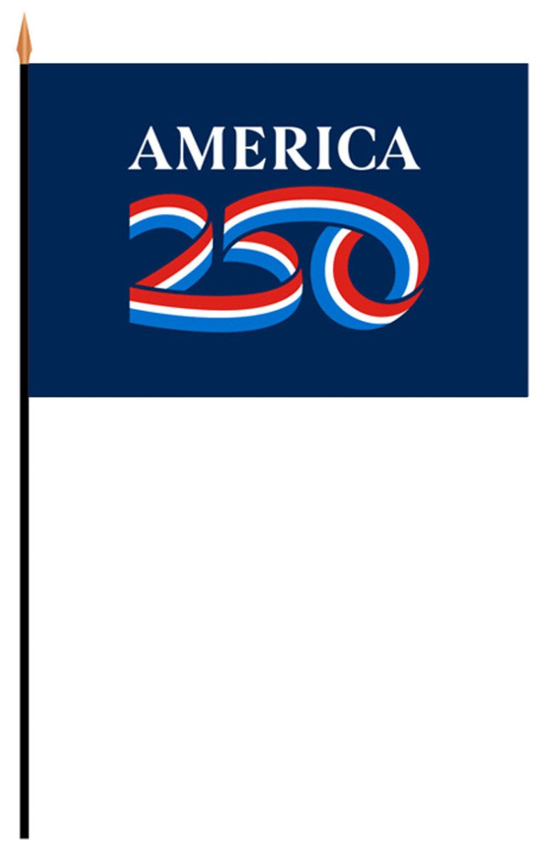 America250™ Handheld Flag – Official 4" × 6" Mini Stick Flags (12 - Pack, Made in USA) - Action Flag