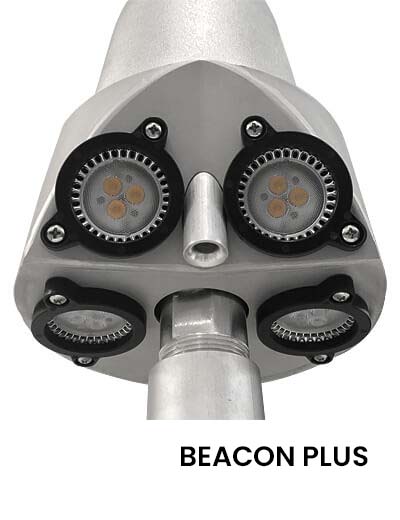 American Beacon PLUS Dual Internal Halyard Flag Pole Light - 572 Lumens - Action Flag