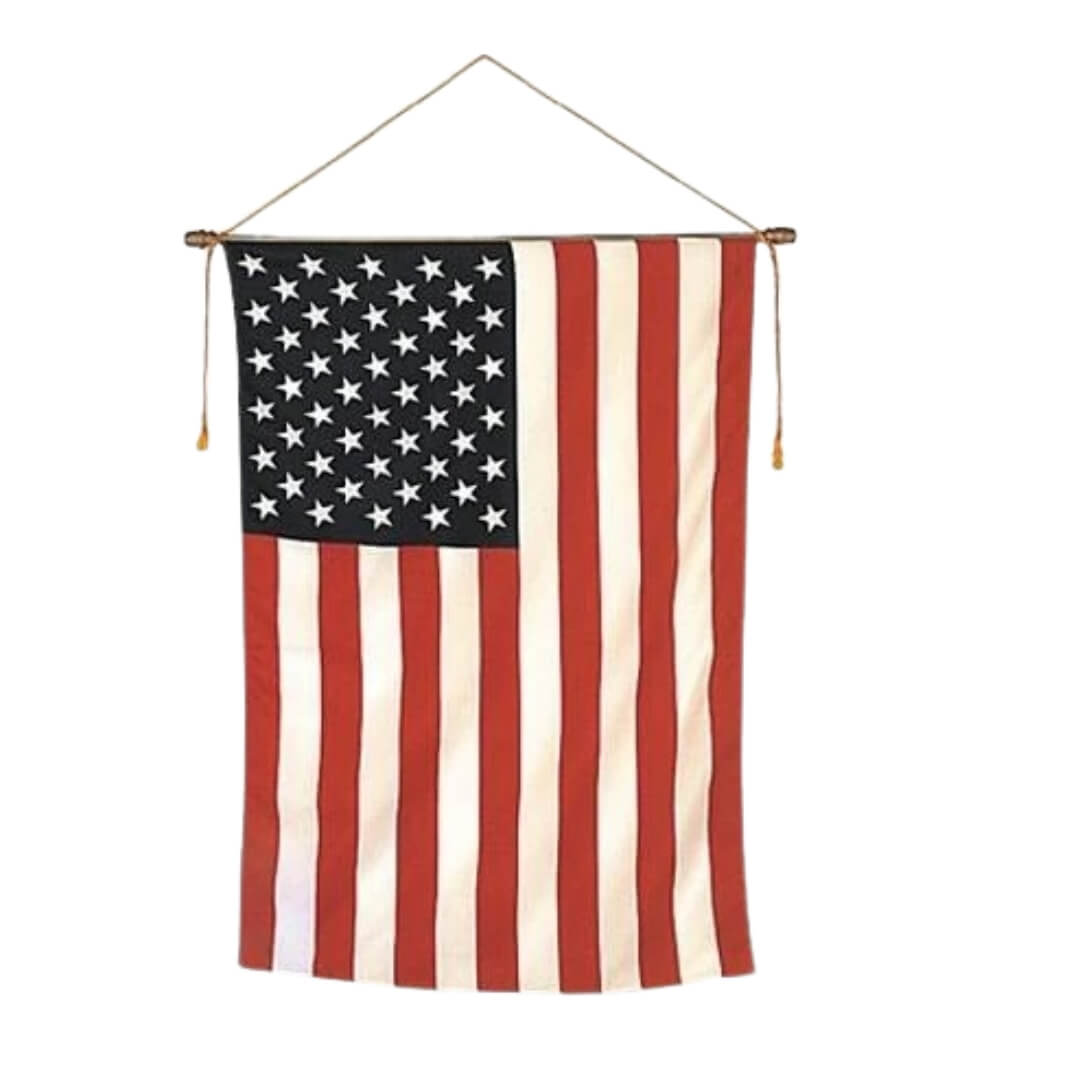 American Flag 12" x 18" HEMMED Classroom Banner Flag - Action Flag