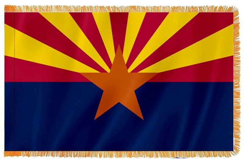 Arizona Nylon Indoor Flag with Sleeve and Fringe - Action Flag