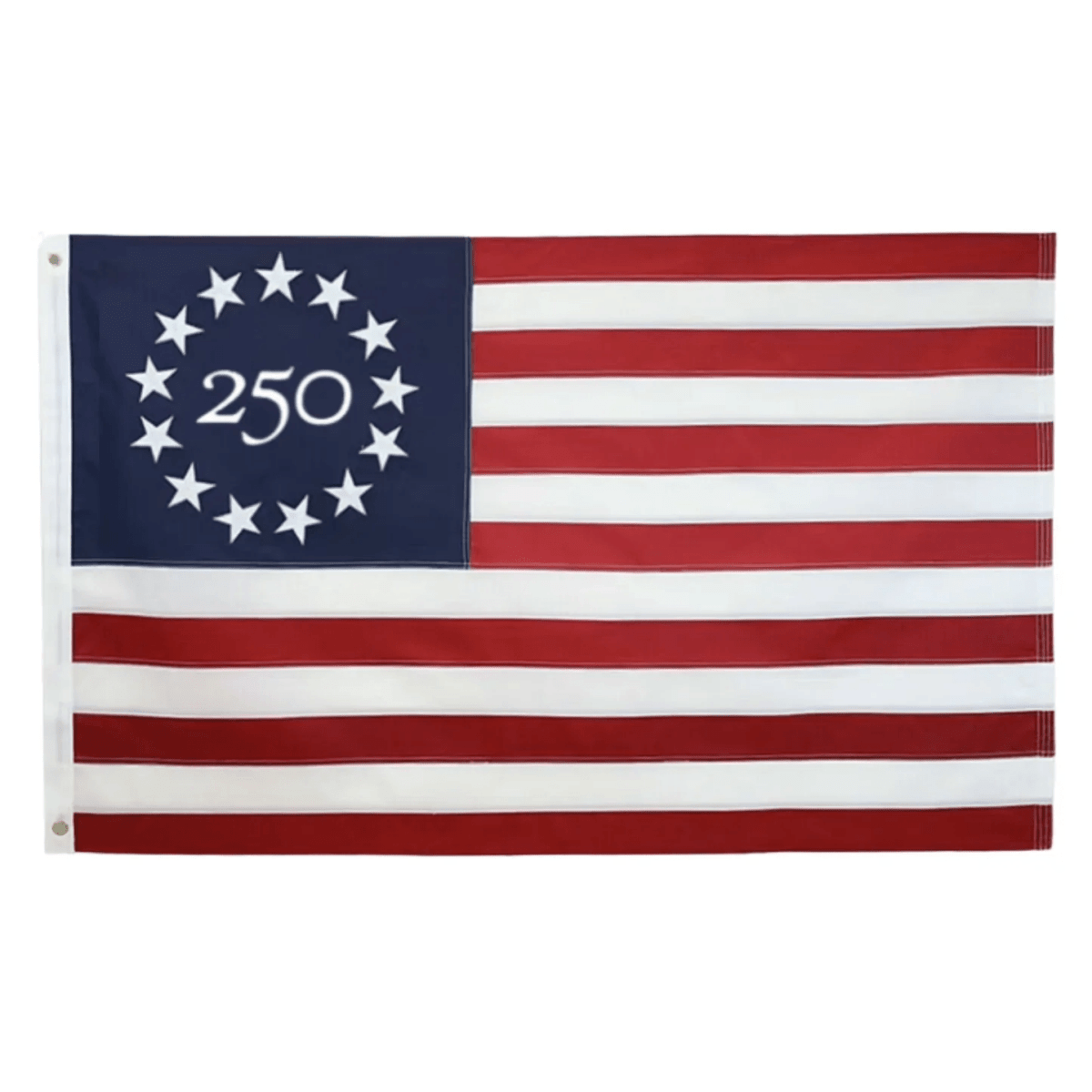 Betsy Ross 250 Commemorative Flag 3' x 5' Printed Nylon (1776 - 2026) America250 Edition, Made in USA) - Action Flag