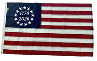 Betsy Ross 250th Anniversary Flag 3x5 ft Embroidered &amp; Sewn Nylon, 1776-2026 USA Made.