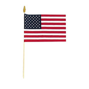 BULK U.S. Cemetery Flag 8" x 12" - HEMMED Veteran Grave Marker Flag 5/16" x 24" Wood Dowel - Spear Tip Bundle - Gross of 144 Flags - MADE IN THE USA - Action Flag