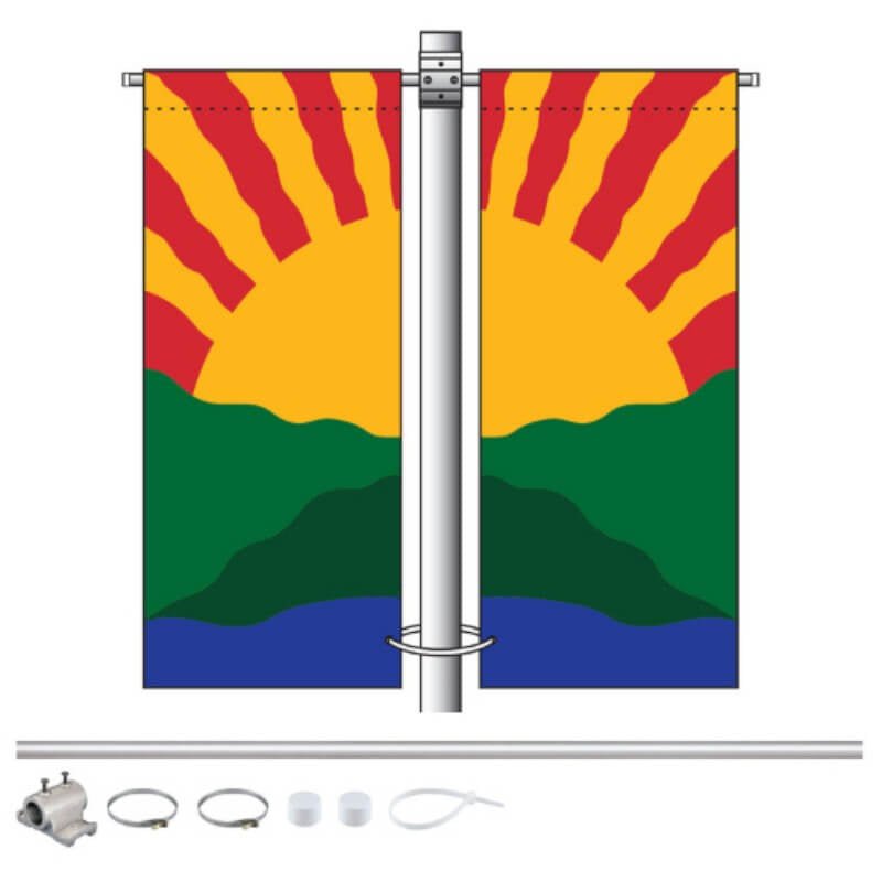 DCAG Deluxe Double Banner Arm Mounting Set - Action Flag