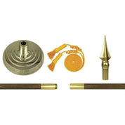 Deluxe 8' Oak Hardwood Indoor Flag Mounting Set with Spear - Oak Pole, Floor Stand, Spear Ornament, Cord and Tassels(NO FLAG) - Action Flag