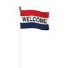 A Fiberglass pole Display flagpole set with wood ball, flag ties, and lawn socket by Action Flag