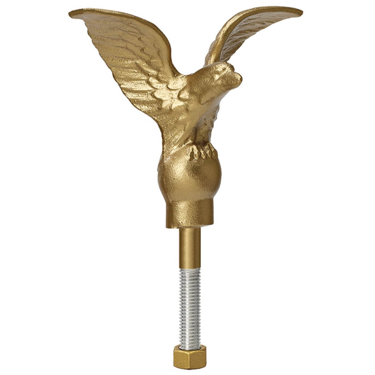 Gold Cast Aluminum Flying Eagle Ball Flagpole Ornament - Action Flag