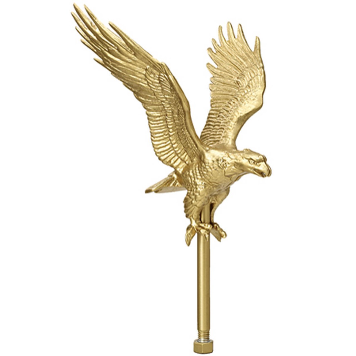 Gold Cast Aluminum Flying Eagle Flagpole Ornament - Action Flag
