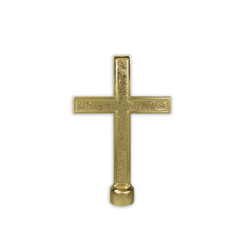 Gold Metal Passion Cross Indoor Flagpole Ornament (NO FERRULE) - Action Flag