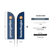 Hunter Douglas Flag Set - 13' x 36" Flag, 15' Pole Kit Double Sided Cross Base - Action Flag