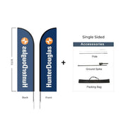 Hunter Douglas Flag Set - 13' x 36" Flag, 15' Pole Kit - Single Sided Ground Spike - Action Flag