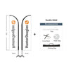 Hunter Douglas Flag Set - 7' x 30" Flag, 8' Pole Kit - Double Sided Cross Base - Action Flag