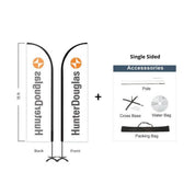 Hunter Douglas Flag Set - 7' x 30" Flag, 8' Pole Kit - Single Sided - Cross Base - Action Flag