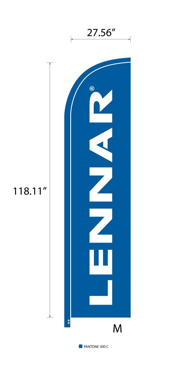 LENNAR CUSTOM TEXT BLUE / WHITE Blade Flag Set - Action Flag
