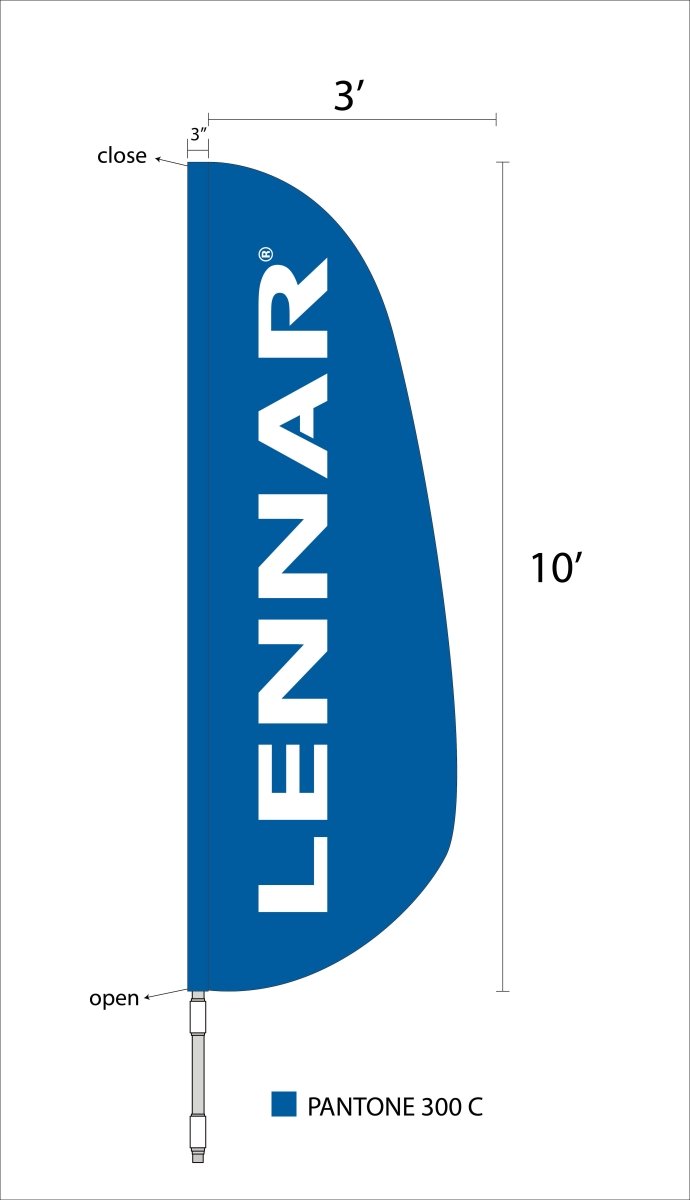 LENNAR / CUSTOM TEXT Feather Flag Set - Action Flag