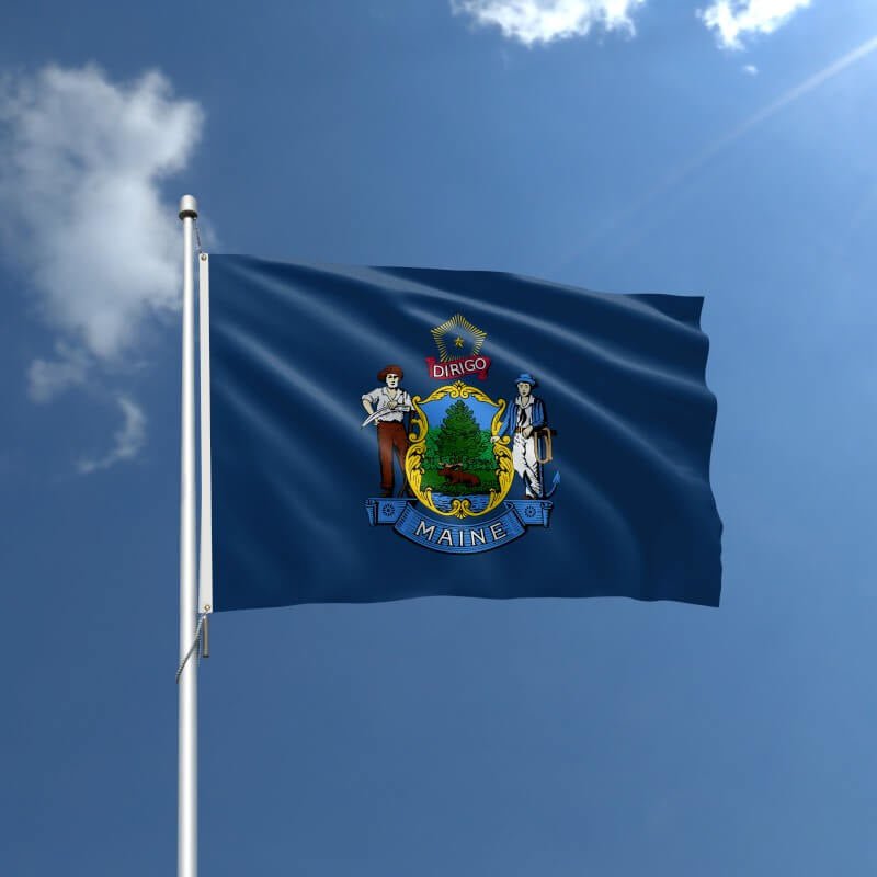 Maine Nylon Outdoor Flag - Action Flag