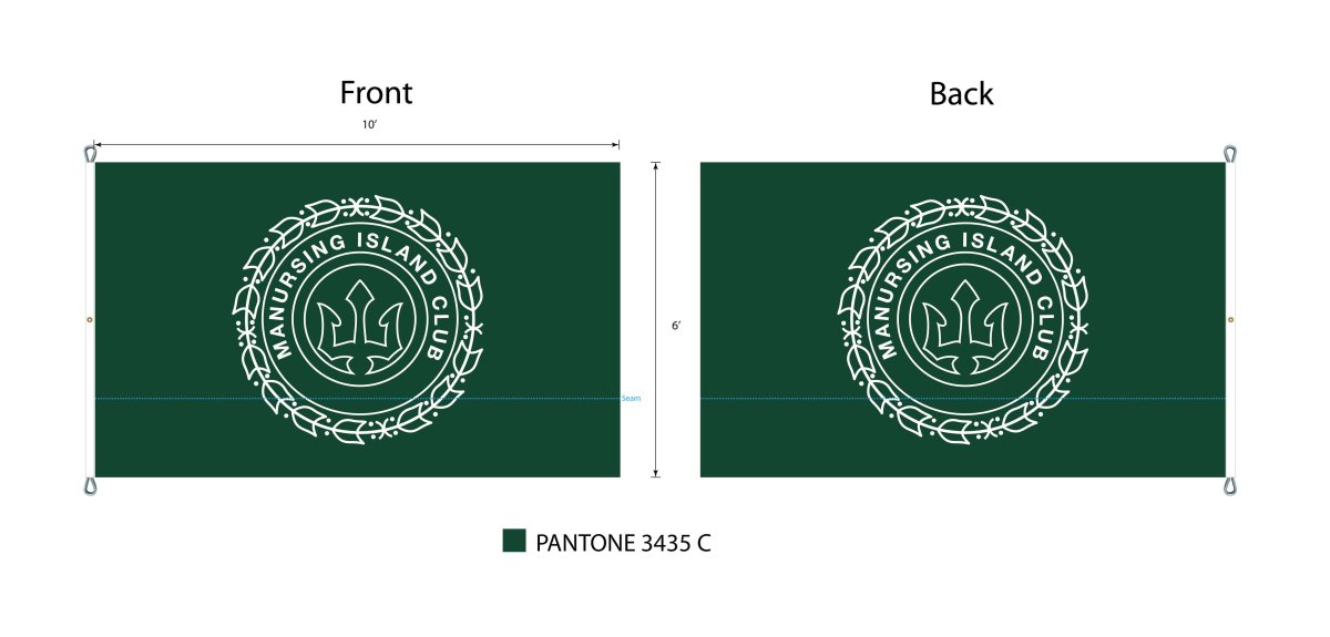 Manursing Island Club 6' x 10' Double Sided Heavyweight Poly Flag with Wide Hem and Extra Reinforced Fly End and Corners - Action Flag