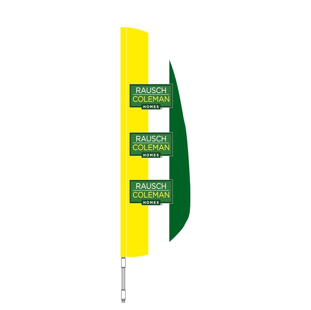 Rausch Coleman Homes 3xLogo Feather Flag Set - Action Flag