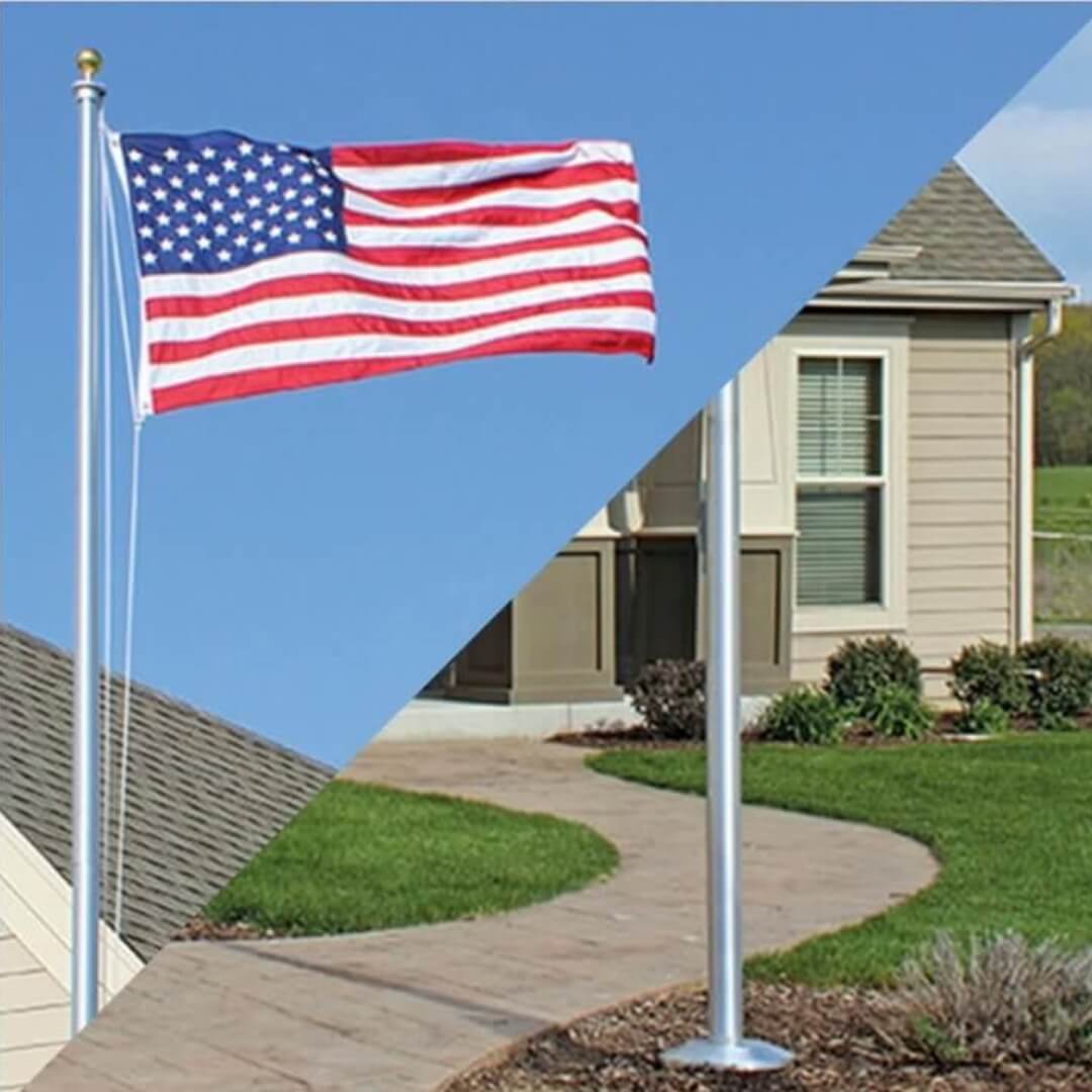 Sectional Special Budget External Halyard Aluminum Flagpole SHIPS UPS/FEDEX - QUICK SHIP LOW COST - Action Flag