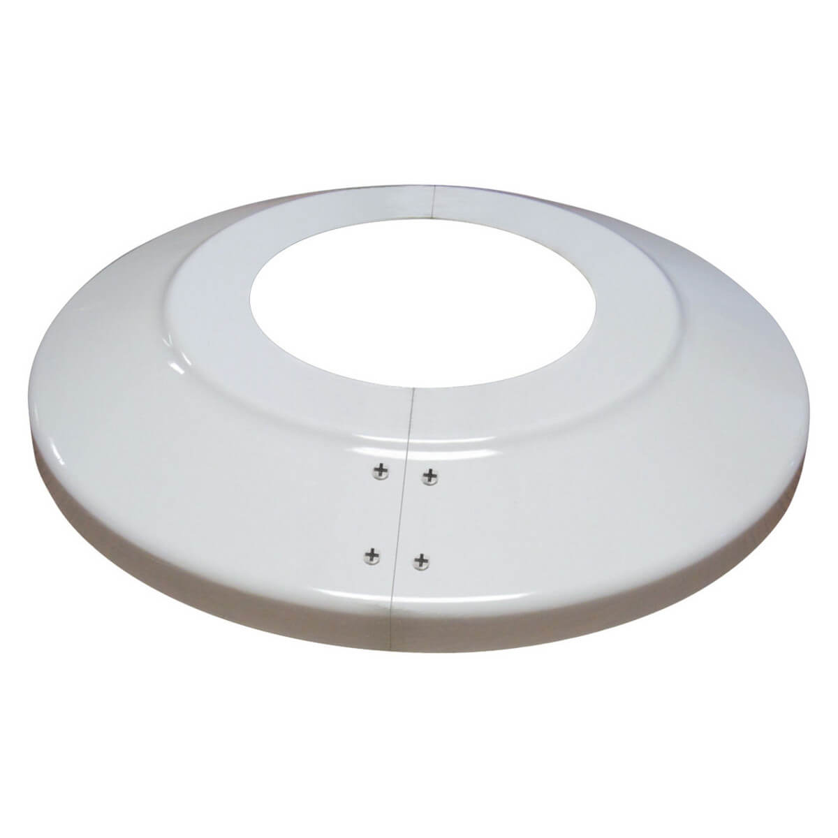 White Aluminum SPLIT Flash Collar for Flagpoles - Standard Profile -.060 Wall thickness - Assorted Sizes