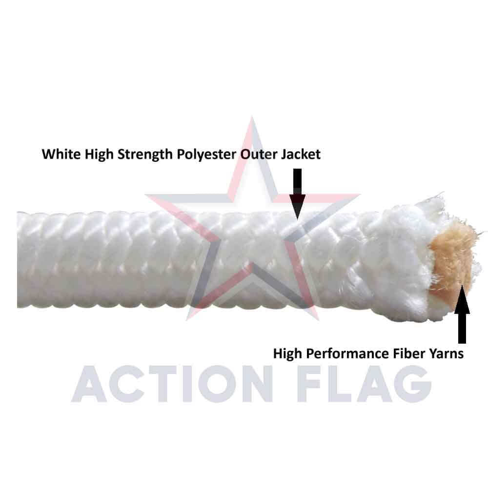 Technora Flagpole Rope Halyard Cut - to - Length - Action Flag