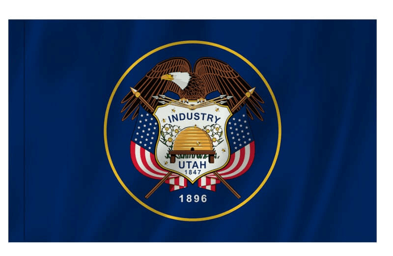 Utah Nylon Indoor Flag with Sleeve and Fringe - Action Flag