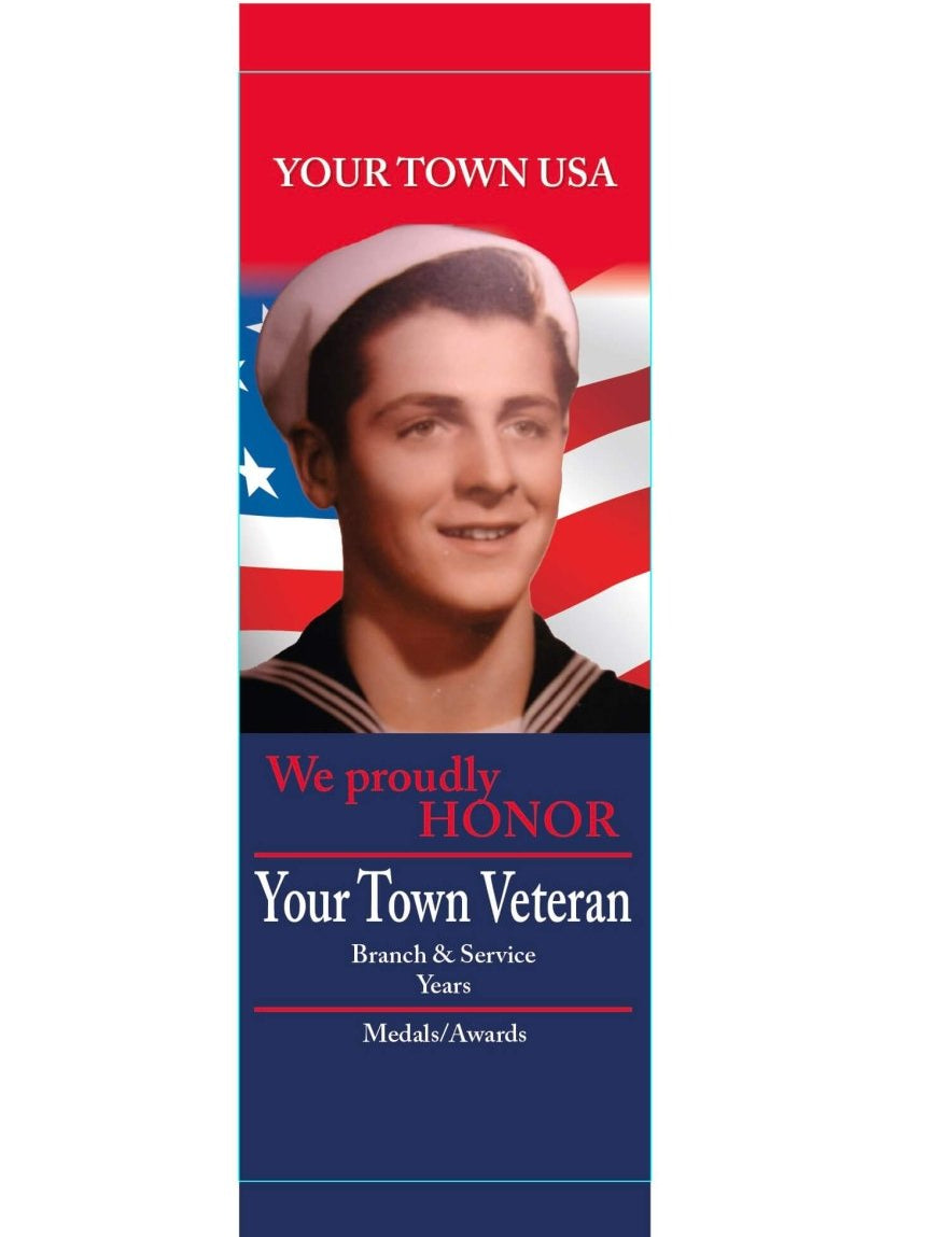 Veteran Memorial Street Pole Banner - Action Flag