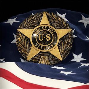 War of 1812 Thermoplastic Grave Marker with Rod - Action Flag