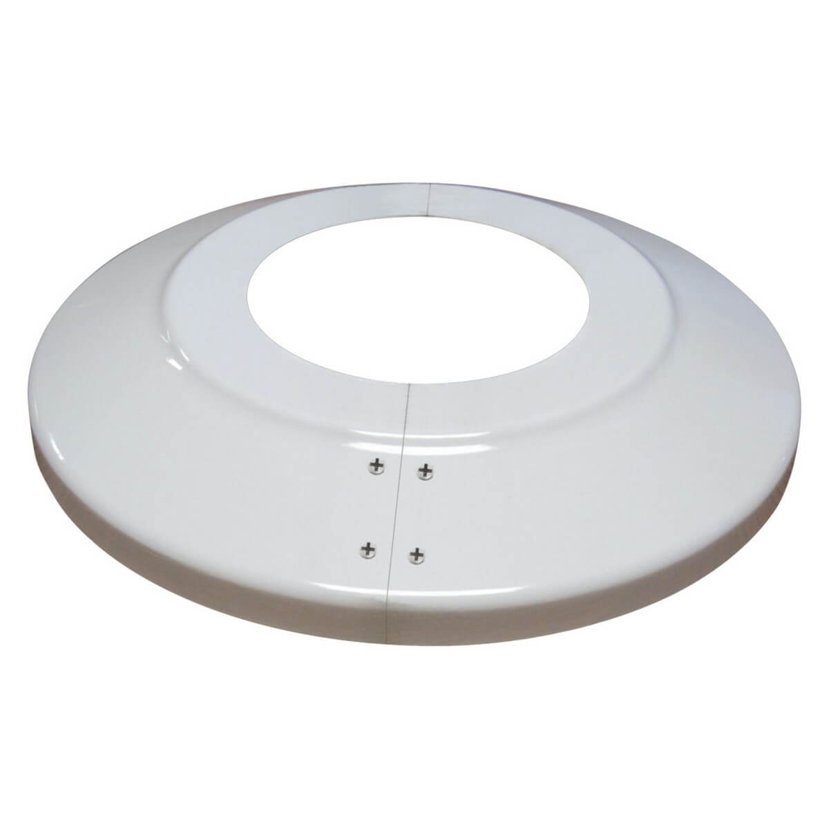 White Aluminum SPLIT Flash Collar for Flagpoles - Standard Profile - .060 Wall thickness - Assorted Sizes - Action Flag