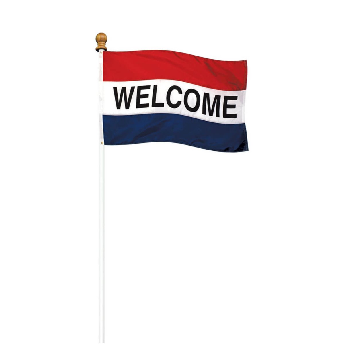 White Fiberglass Display Pole Set - Action Flag