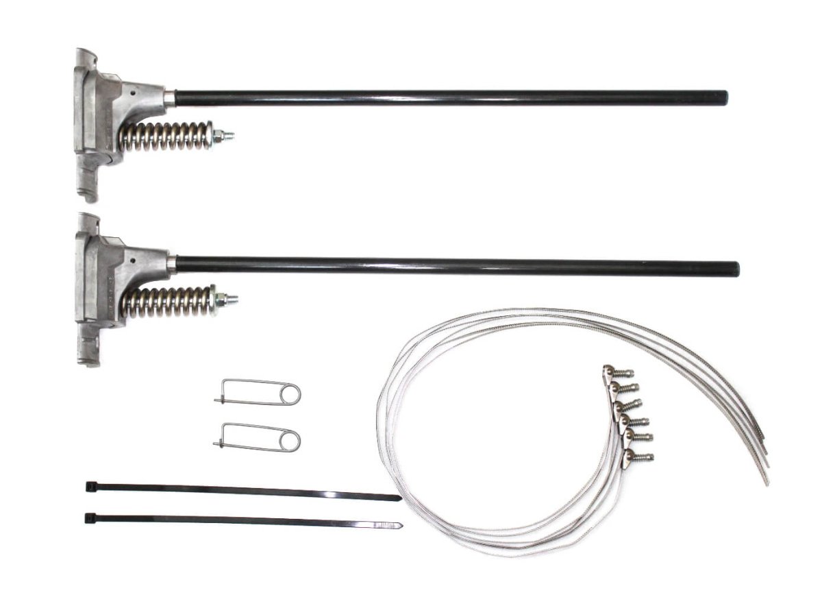 WindSpill Spring - Loaded Banner Bracket Set with 38" Rods (Cut - to - Fit) - 4 Pack - Action Flag